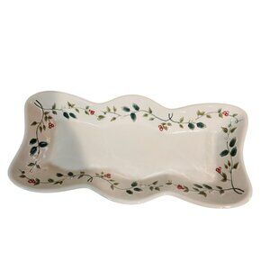 Vintage Pfaltzgraff Winterberry Christmas Bread Platter 15 x 6